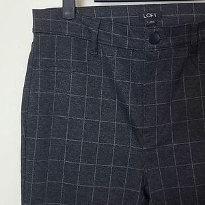 LOFT High Waist Plaid Ponte Pant